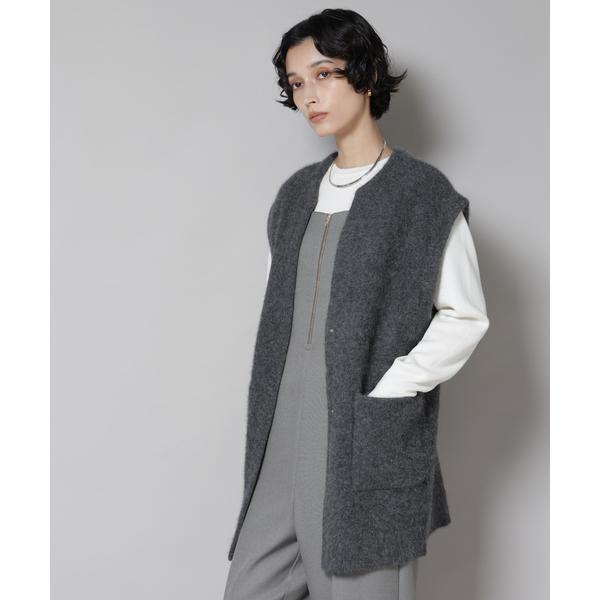 ウォッシャブルフォックスリバーニットジレ