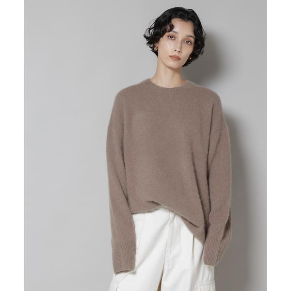 ウォッシャブルフォックスクルーワイドニットプルオーバー