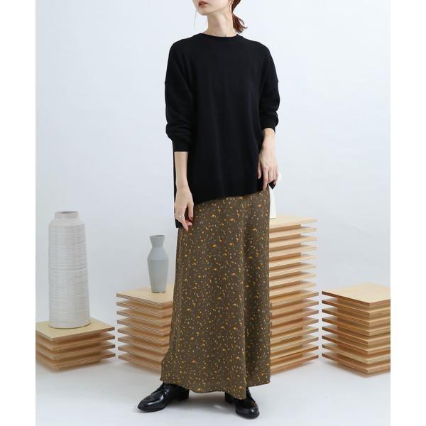 カラーダップルドットプリントスカート