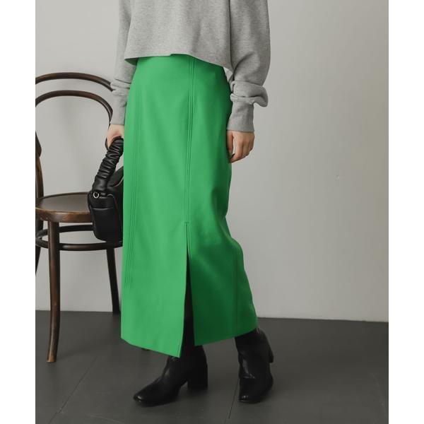 ウールライクジャージタイトスリットスカート