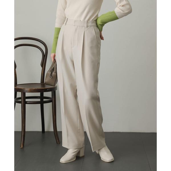 ウールライクワイドストレートパンツ