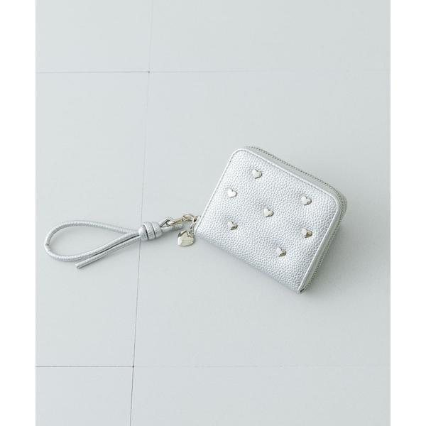 ハートスタッズ二つ折りミニ財布