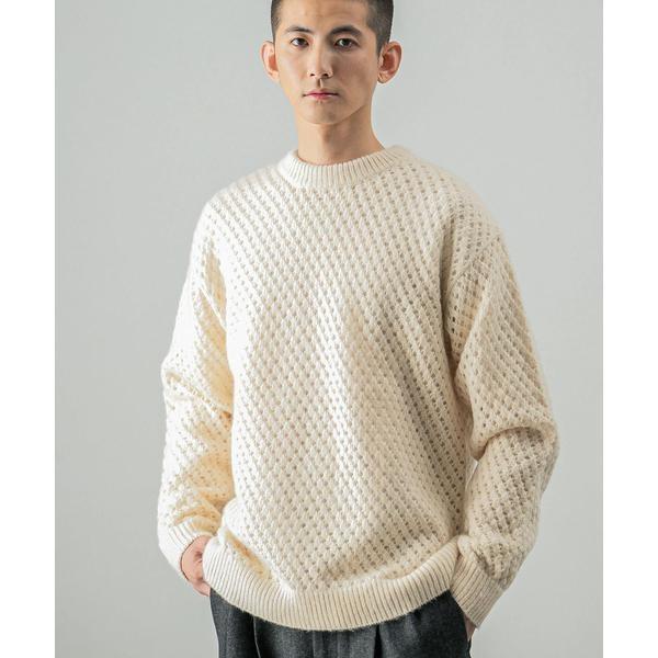 ウールアクリルメッシュニット