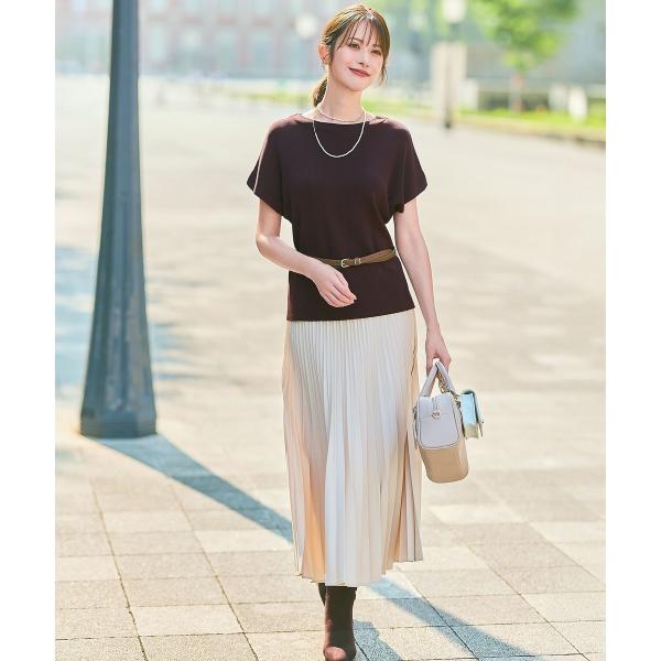 【UVカット・アンチピリング・洗える】ウーステッドエステル  プリーツスカート
