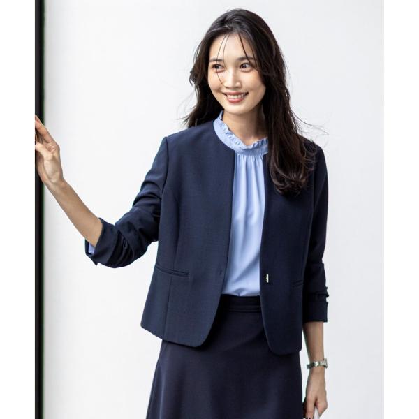 【WEB限定・UVカット・アンチピリング】ウーステッドエステル クルーネック ジャケット