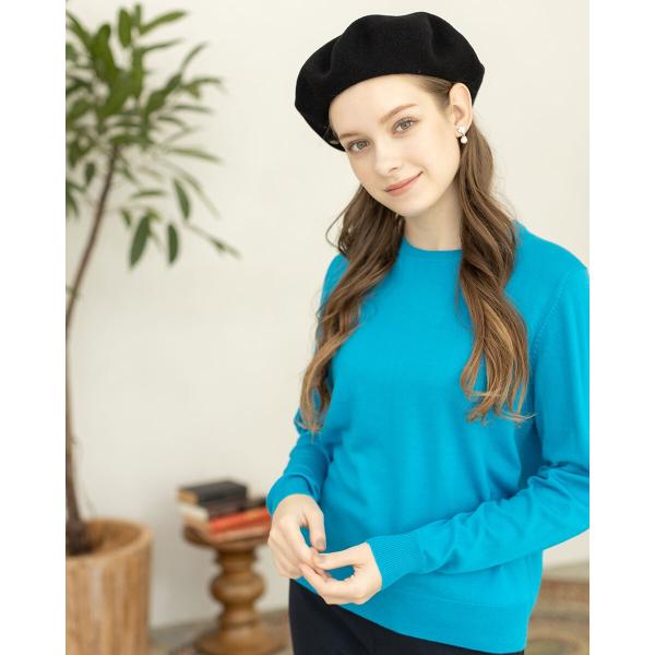 イタリー糸WOOLニットクルーネックプルオーバー