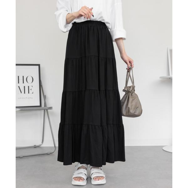 4段ティアードマキシスカート