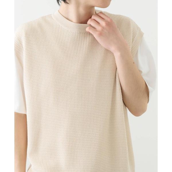 ワッフルニットベスト+Tシャツセット