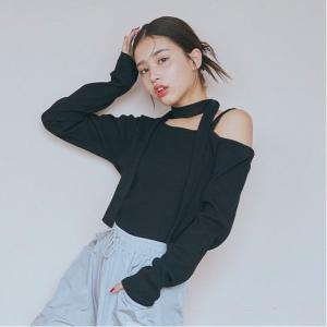 【DHOLIC】ボウタイつき長Tシャツの詳細画像5