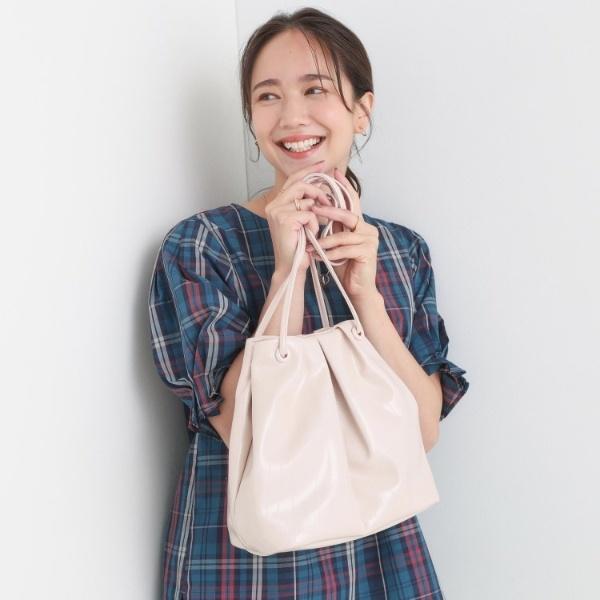 イールレザー風サイドスナップトートバッグ