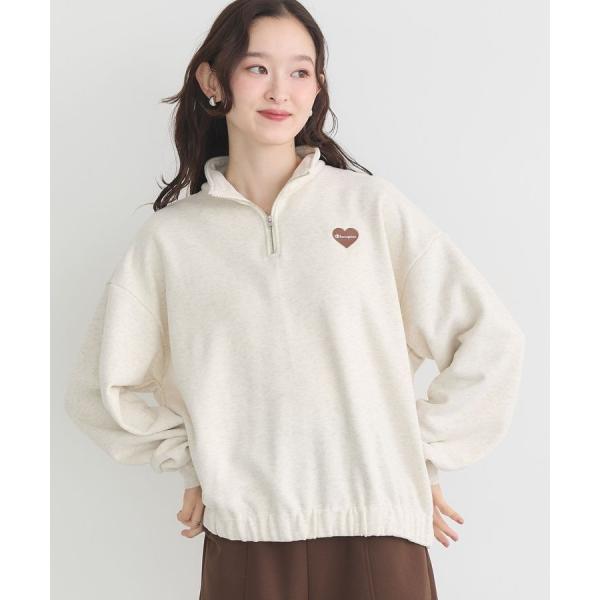 Champion×emaeハーフジップハートスウェット