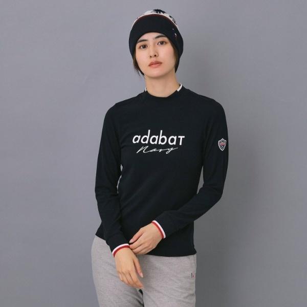 【ADABAT NAVY】【吸湿発熱】サーモスムースモックT