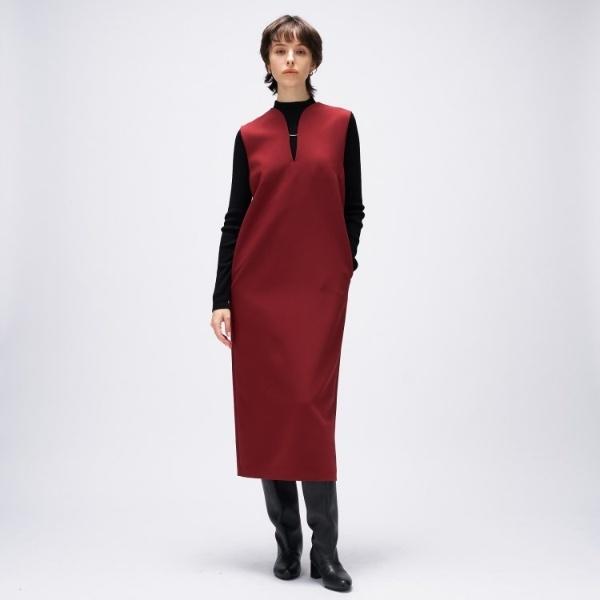 【マシンウォッシュ】キーネックジャンパースカート