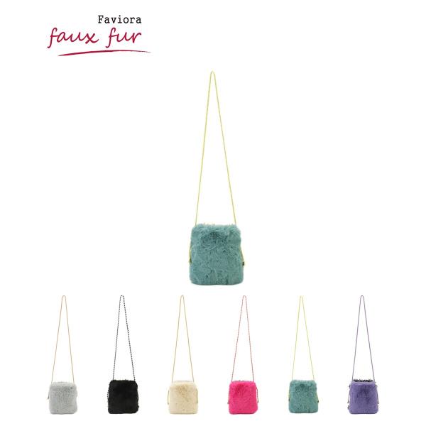 フェイクファースマホポシェット ショルダーバッグ レッキス風×ラム風