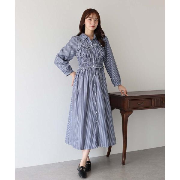 シャーリングシャツワンピース