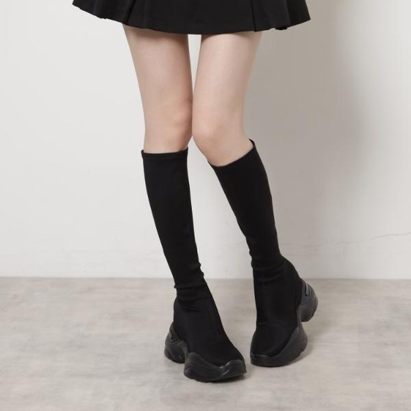 【楽ちん×美脚】スニーカーソールストレッチロングブーツ
