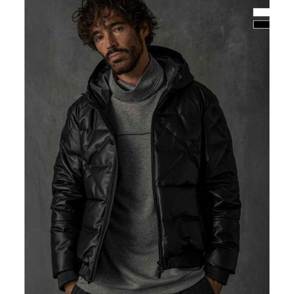 C DIEM ダイアキルト レザーダウンジャケット