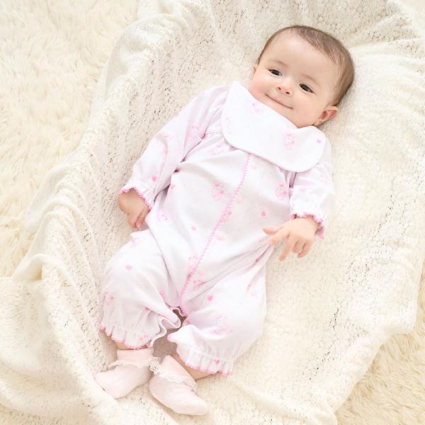 【BOX付】エンジェルウサギ柄2wayオール＆スタイセット