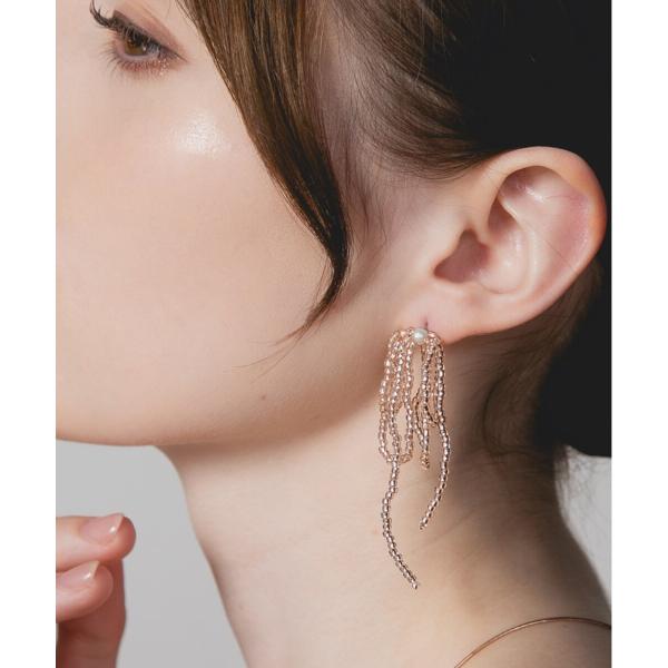 【Os】オズ　金属アレルギー対応　パールビーズリボンピアス