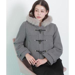 フェイクファー付ショートダッフルコートの詳細画像1