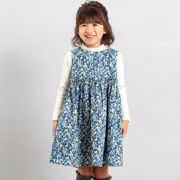 【お揃い】オンフルールフラワープリントジャンパースカート(80~150cm)