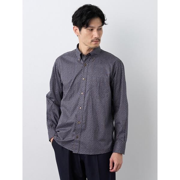 ジオメトリックプリント長袖シャツ