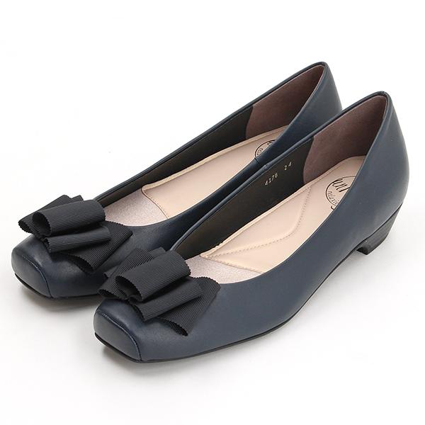 スクエアトゥタタミリボンパンプス