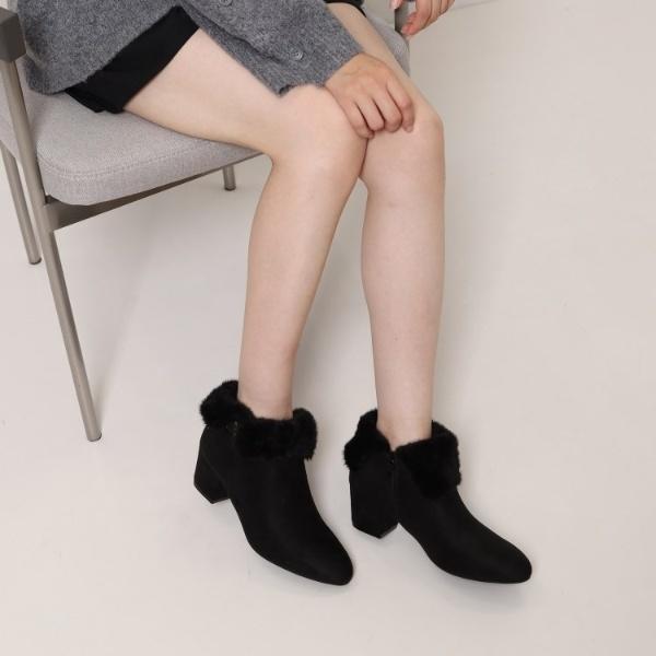 折り返しフェイクファー2WAYショートブーツ