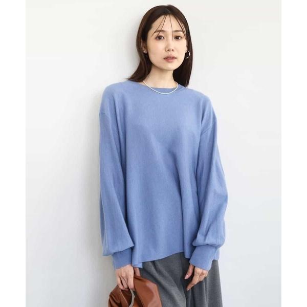 【ウール混/ビジネス洗える】フレアーシルエットチュニックニット