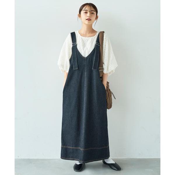 【mil (ミル)】デニムジャンスカ ワンピース ジャンパースカート