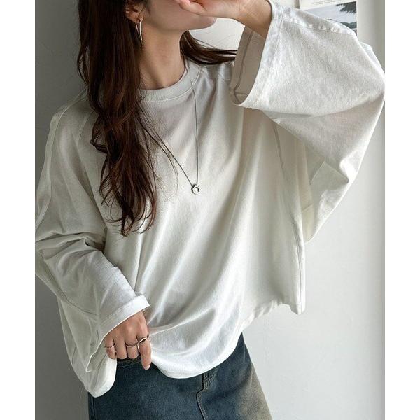 【25AW新作】《JaVaコラボ》大人カジュアル。綿100％ドルマンスリーブカットロンTEE（長袖）