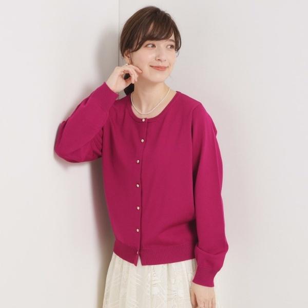 【縮みに強い／洗濯機OK】クルーニットカーディガン