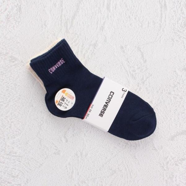 CONVERSE ロゴ刺繍ショート クォーターソックス 3P
