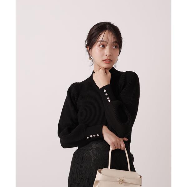 ＜ハンドウォッシャブル＞ハイネックボリュームスリーブニット 25AW