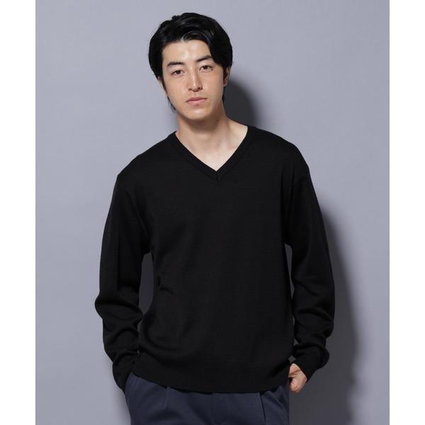 タスマニアウールミックス ミラノリブリラックスVネックニット