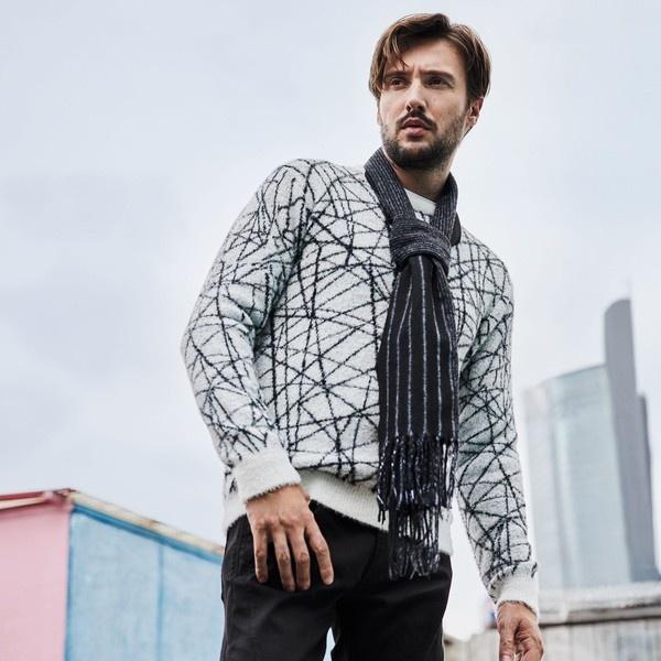 【WEB限定】アラカルトシャギージャカードプルオーバーニット