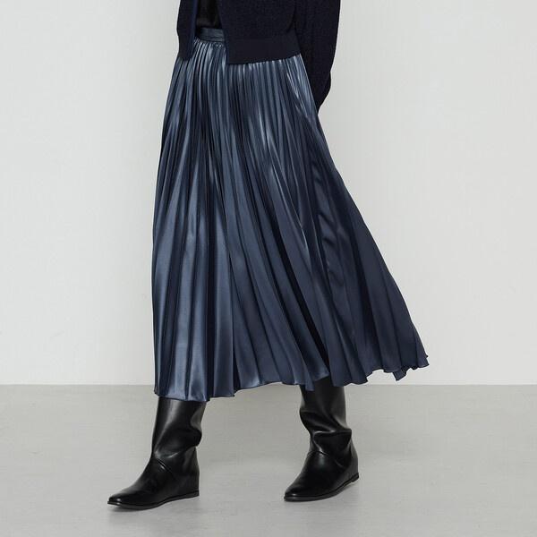 サテンチンツ コンビネーションプリーツスカート