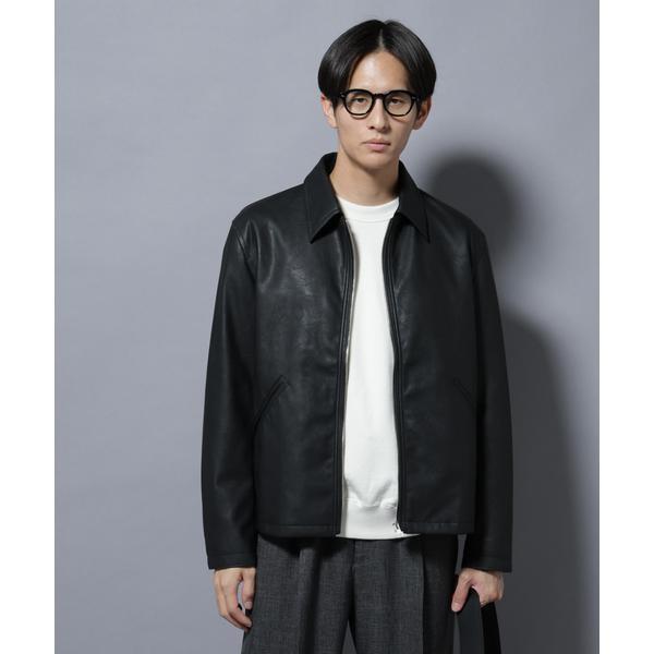 ヴィンテージライクフェイクレザー スポーツジャケット