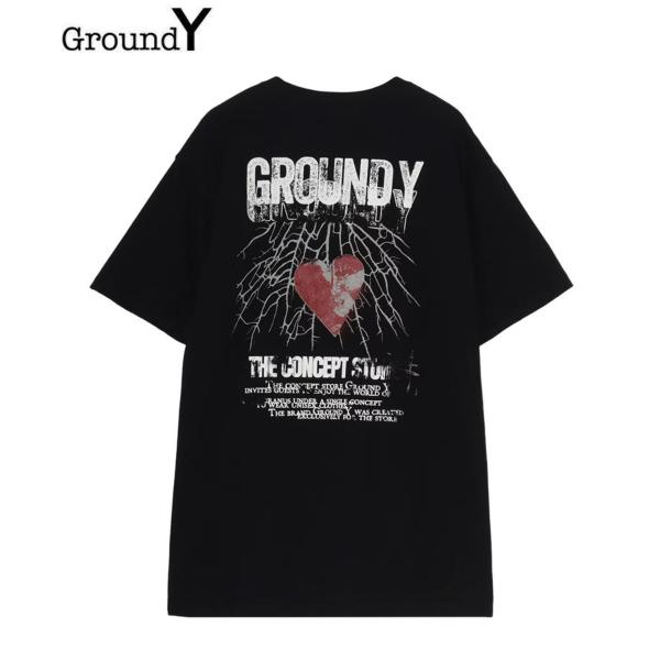 【Ground Y】COTTON JERSEY HEART GRAPHIC T-SHIRT