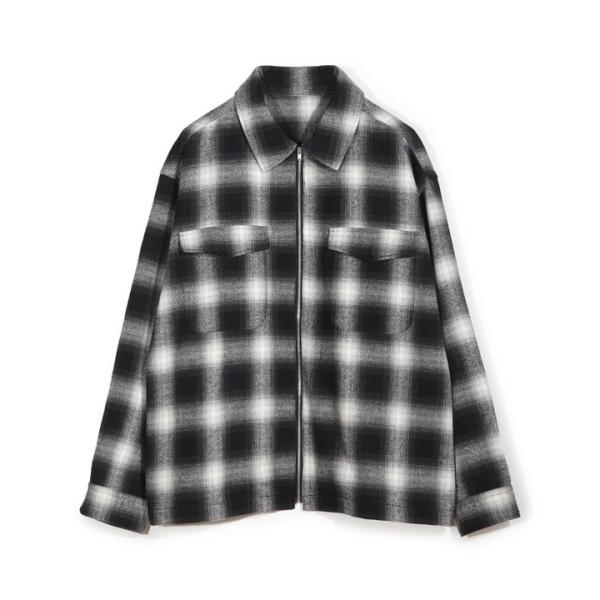 オンブレーチェックシャツブルゾン