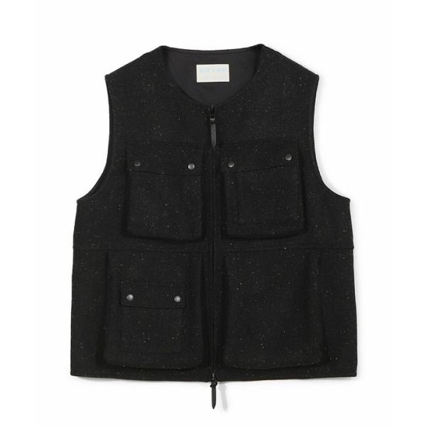 【50th Anniv . 菊池武夫】HARRIS TWEED COLOR NEP VEST