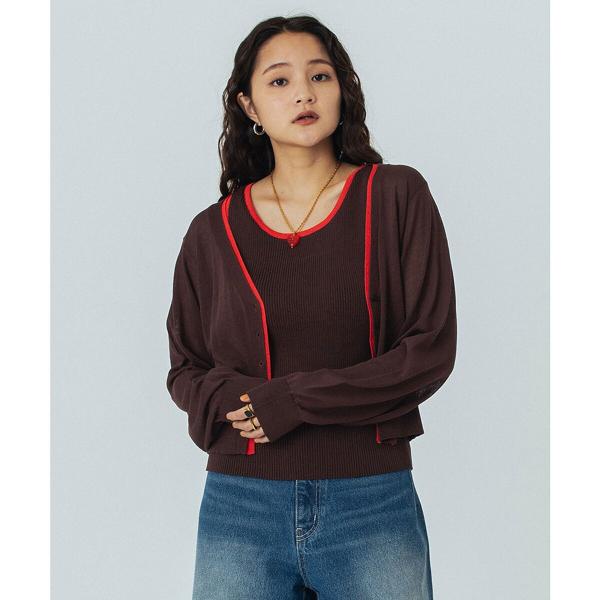 KNITTED RIB CARDIGAN