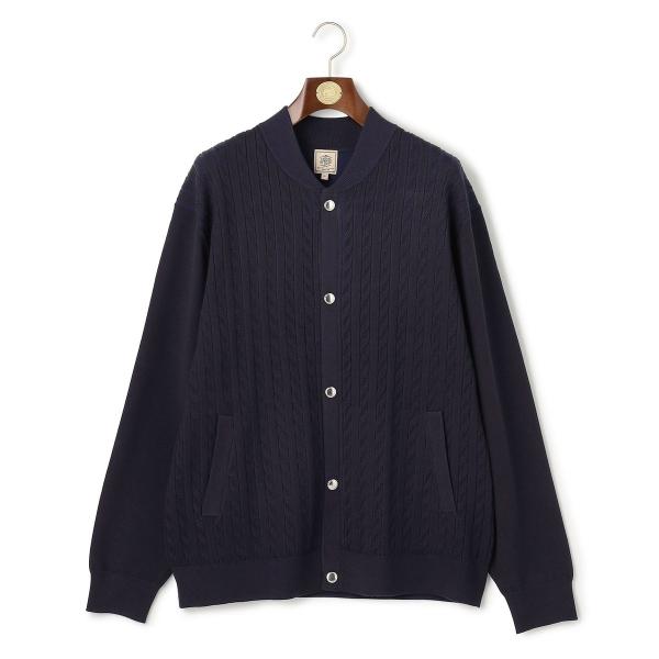 【KING SIZE】【ストレッチ / イージーケア】【FLEX YARN】ケーブルニット ブルゾン