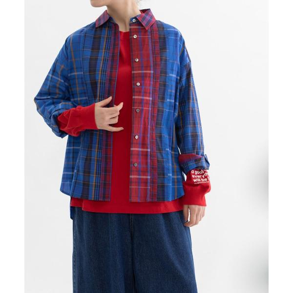 miscタイプライターチェックオーバーサイズシャツ