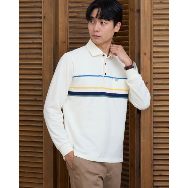 長袖パネルポロシャツ
