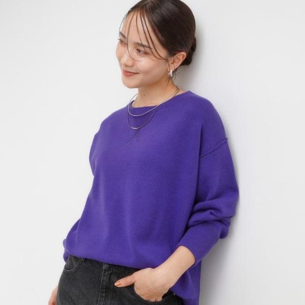 【洗濯機可ちくちくしにくい】大人カジュアルを叶える スウェットライクニット