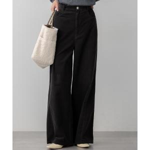 【滝沢眞規子さん着用/洗える】コットン コーデュロイ ワイド パンツ