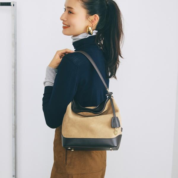 【TREASURE TOPKAPI】スエード レザーコンビ ワンショルダーバッグ チャーム付き