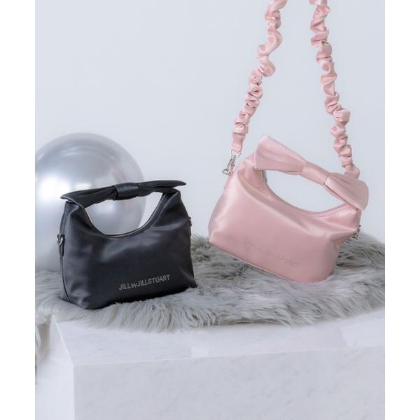 リボンハンドルサテンバッグ