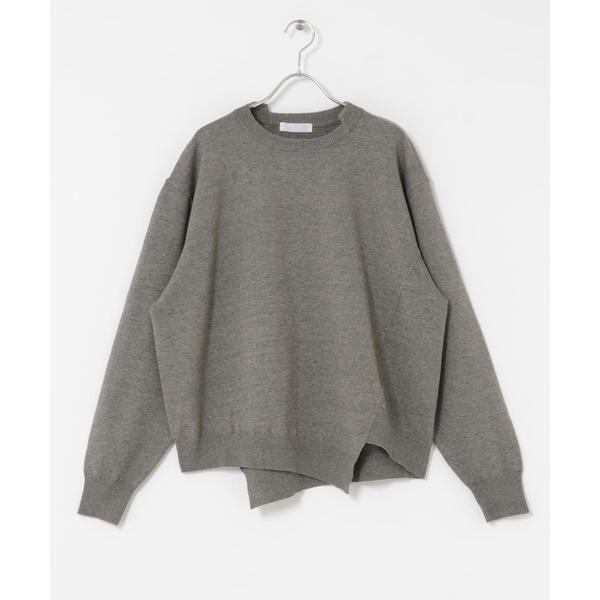 アシメクルーネックニット